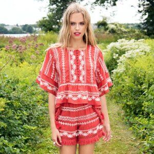 Rachel Zoe Collection Heidi Embroidered Top XS